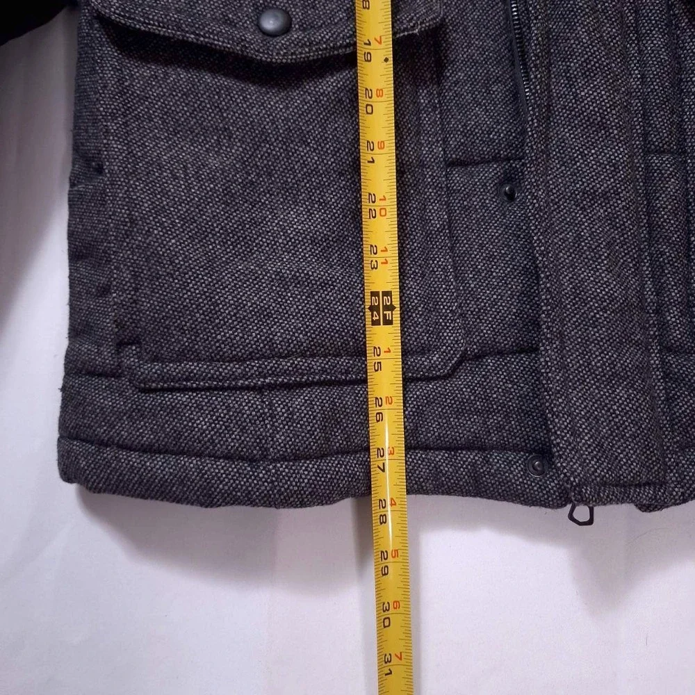 Marc Anthony Wool‎ Quilted Field Jacket Coat Mens S Ribbed Cuff Full Zip Snap